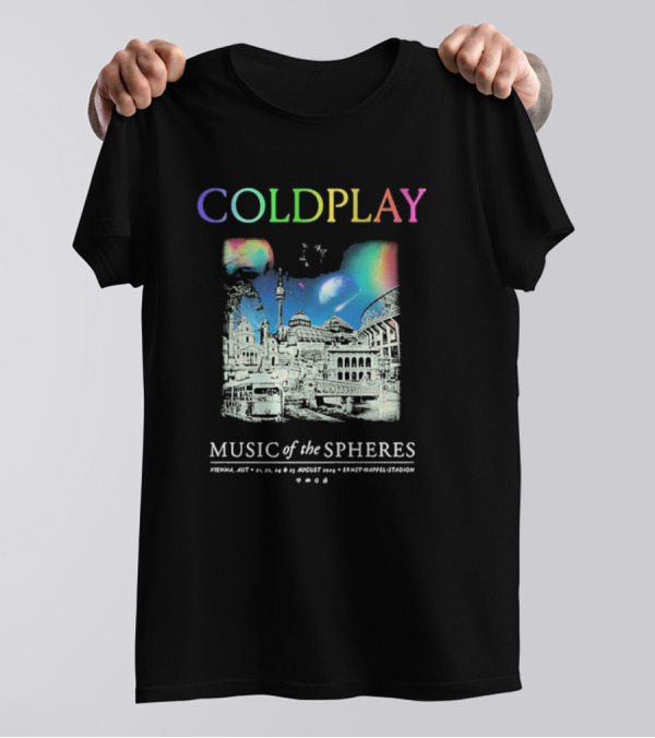 COLDPLAY Music Of The Spheres Aug 21-25 2024 Ernst Happel Stadion Vienna Austria T-Shirt