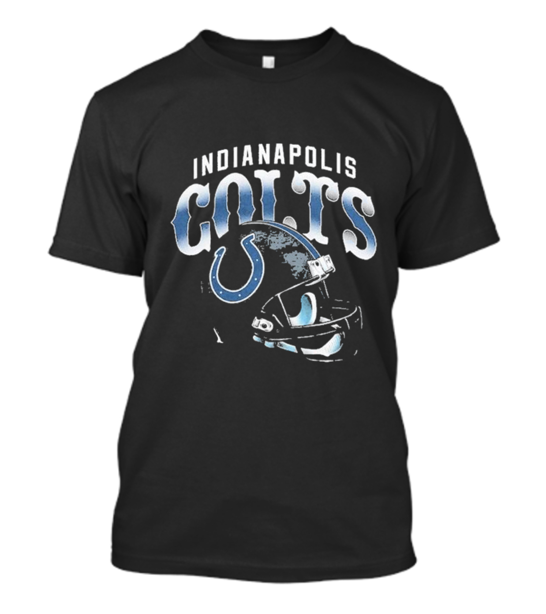 Indianapolis Colts Blue Gradient Football Helmet T-Shirt