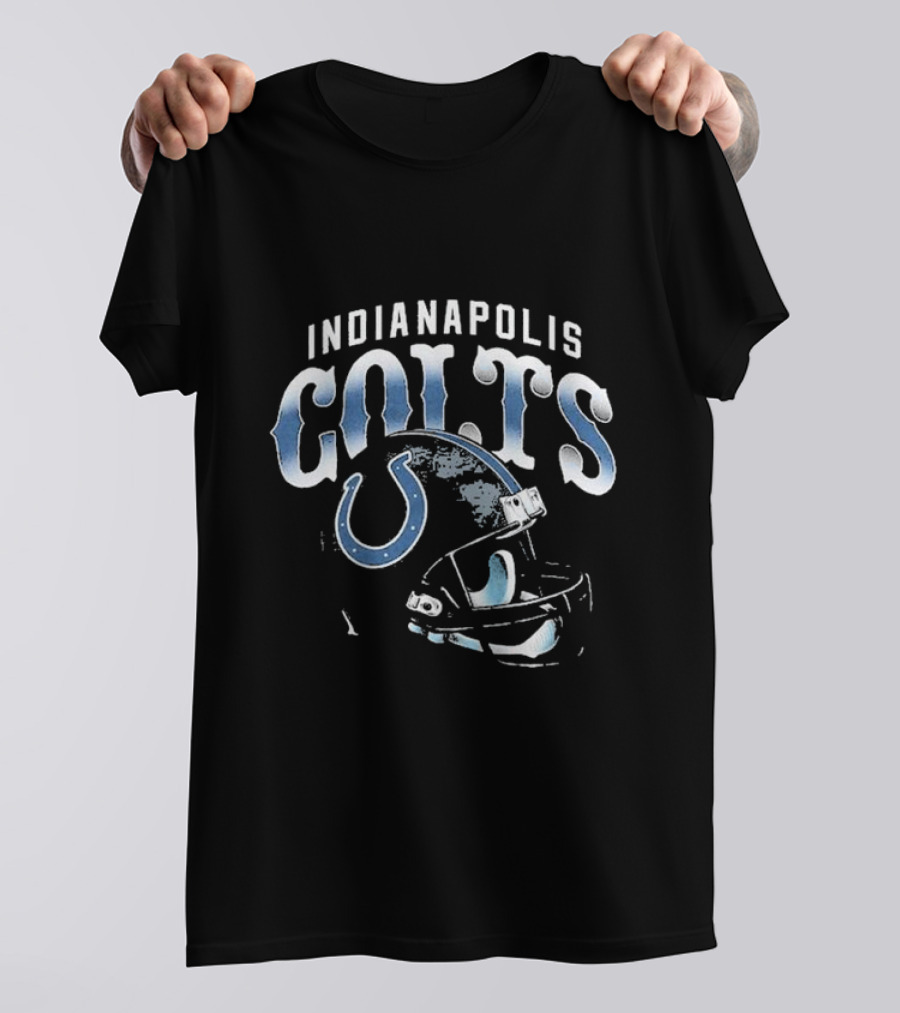 Indianapolis Colts Blue Gradient Football Helmet T-Shirt