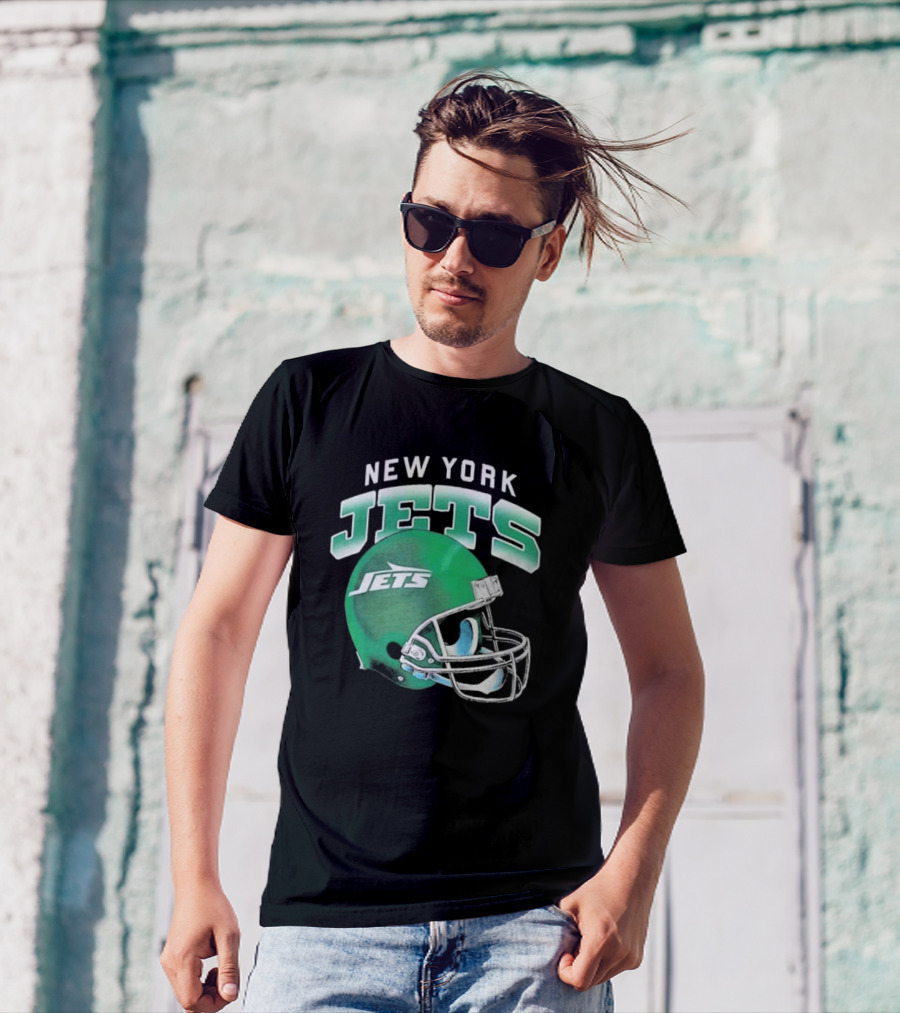 New York Jets Green Gradient Helmet T-Shirt