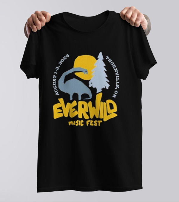 Everwild Music Fest Dinosaur August 1-3 2024 Thornville Ohio T-Shirt