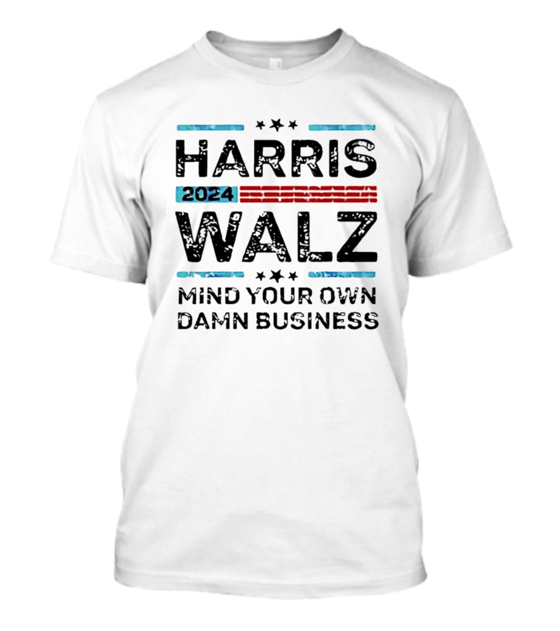 Harris Walz 2024 Mind Your Own Damn Business Retro T-Shirt