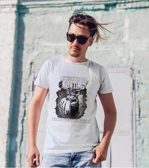My Hunters Go Hunting Your Hunter’s Smoking Crack Deer Forest Scene T-Shirt