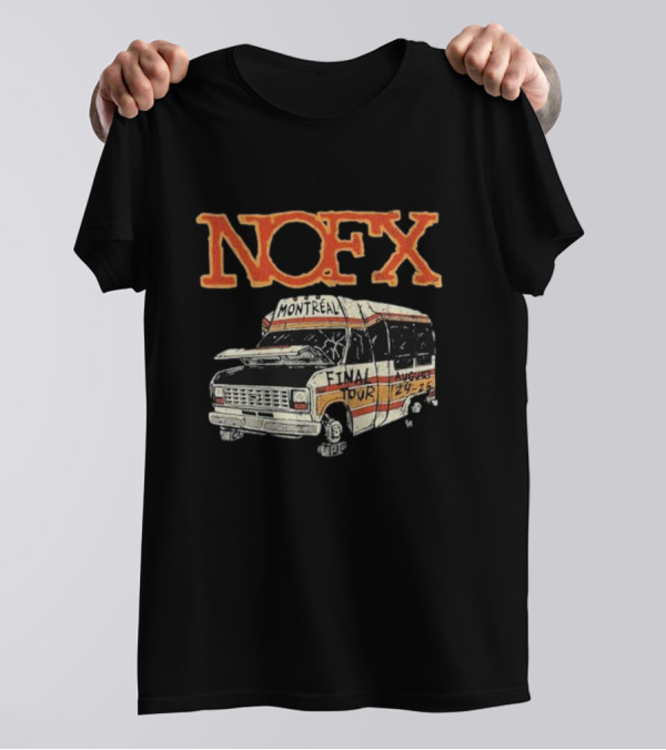 NOFX Final Tour August 24-25 2024 Parc Olympique Montreal QC Bus T-Shirt
