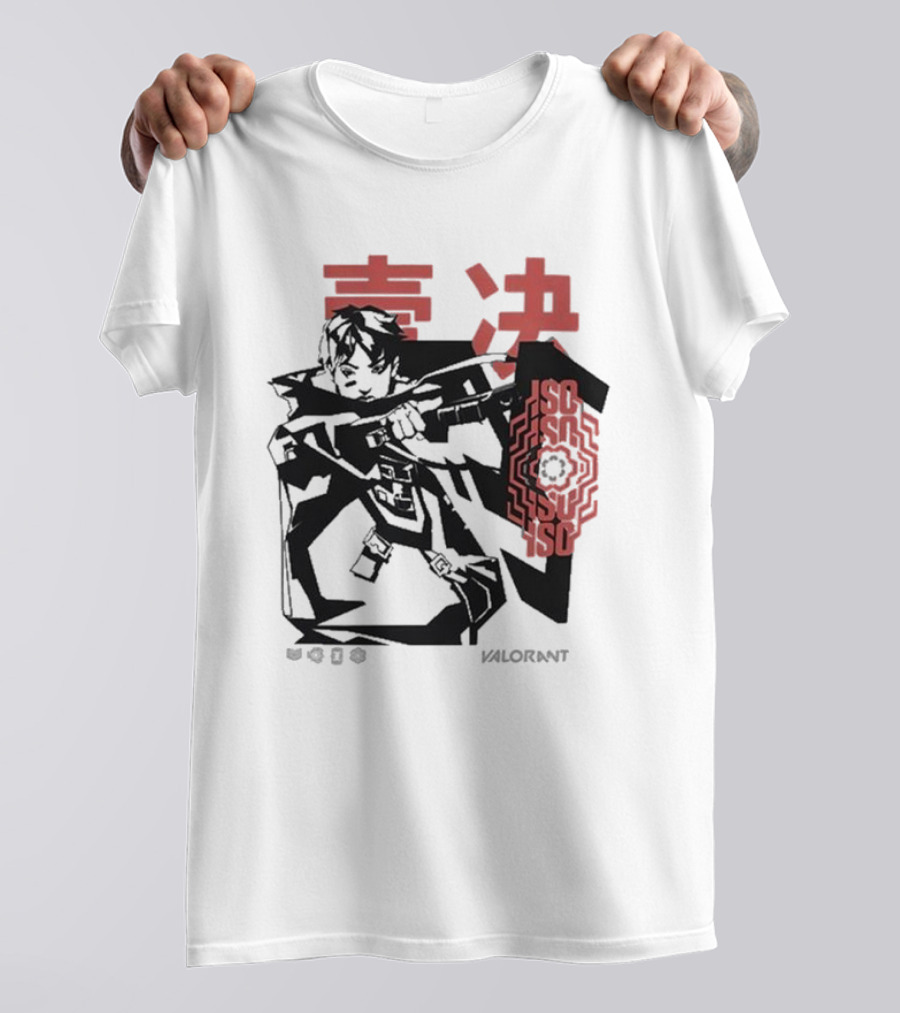 Riot Games Valorant Iso 2024 Japanese Kanji Icon With Character And Iso Emblem T-Shirt