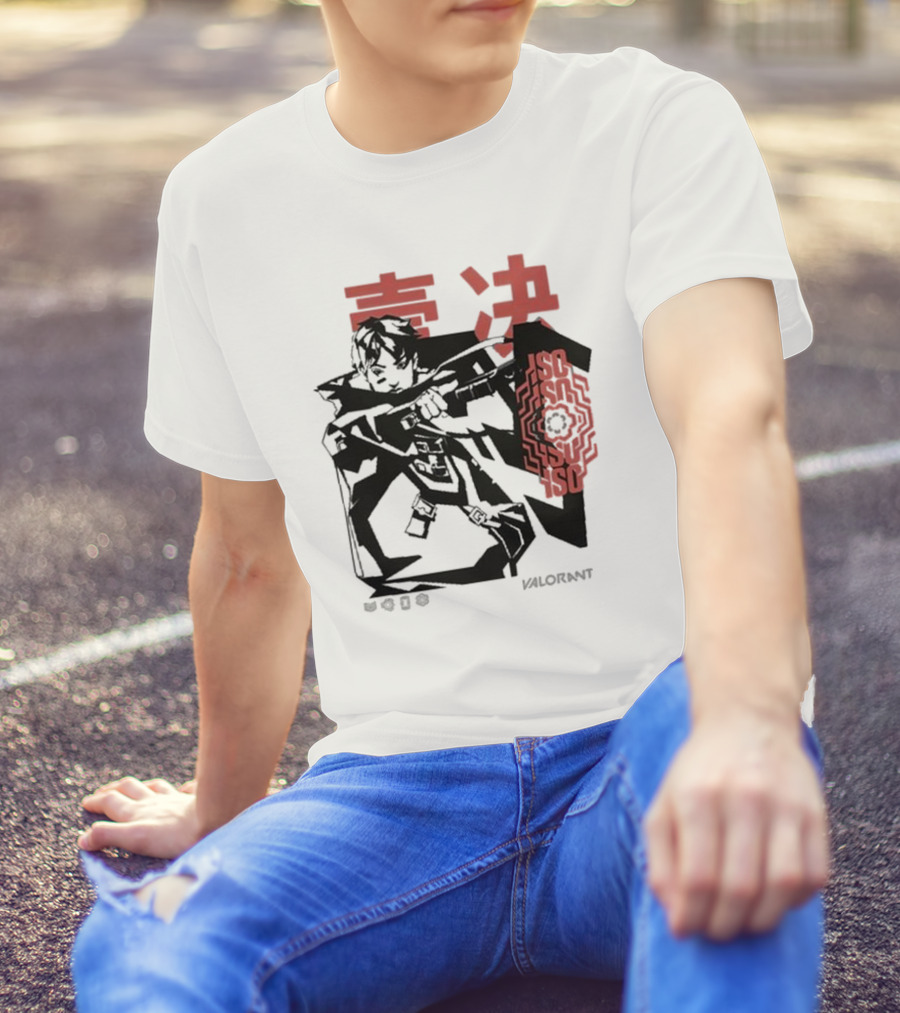 Riot Games Valorant Iso 2024 Japanese Kanji Icon With Character And Iso Emblem T-Shirt