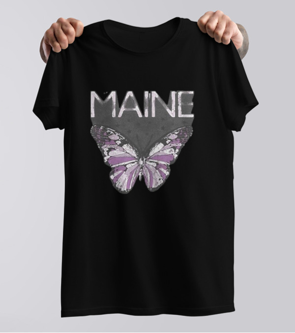 Maine Retro Butterfly Motif T-Shirt