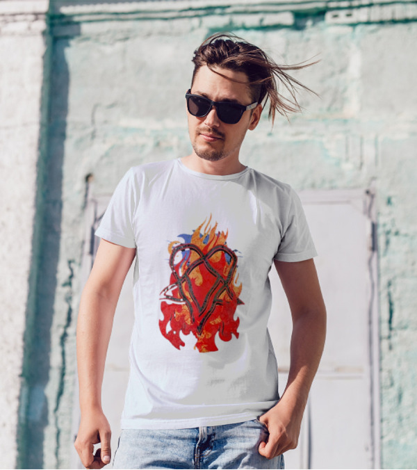 Ville Valo Heartagram Flames Touched By Fire T-Shirt