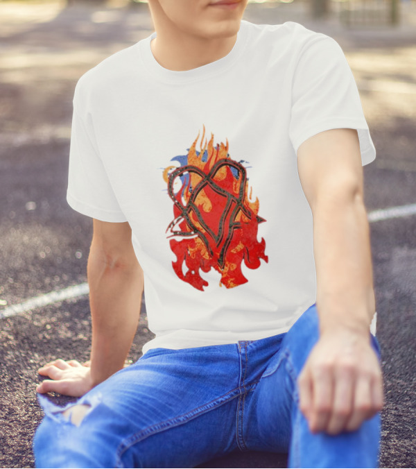 Ville Valo Heartagram Flames Touched By Fire T-Shirt