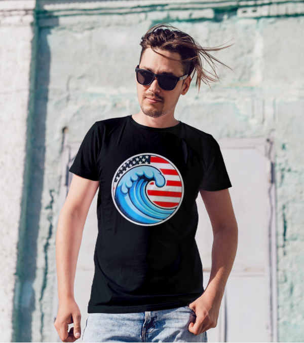 Vote Blue Democrat Election 2024 Blue Wave U.S. Flag Democracy T-Shirt