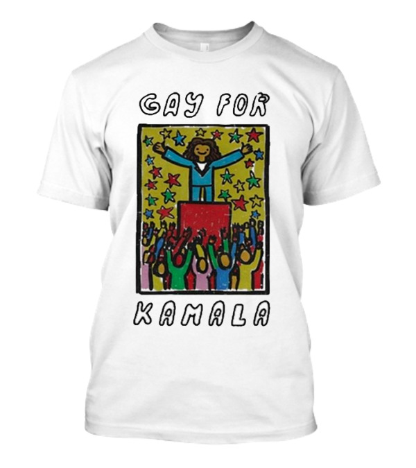 Wavey Goods Co Gay For Kamala 90’s Stars Crowd T-Shirt