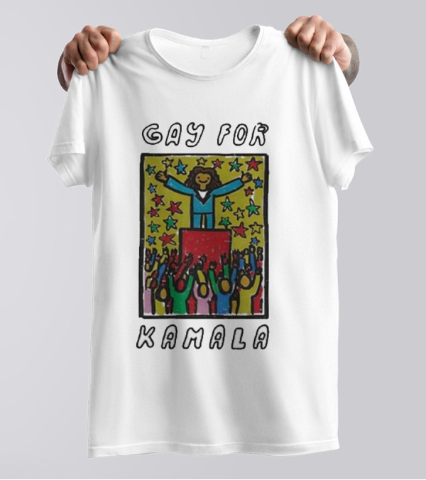 Wavey Goods Co Gay For Kamala 90’s Stars Crowd T-Shirt