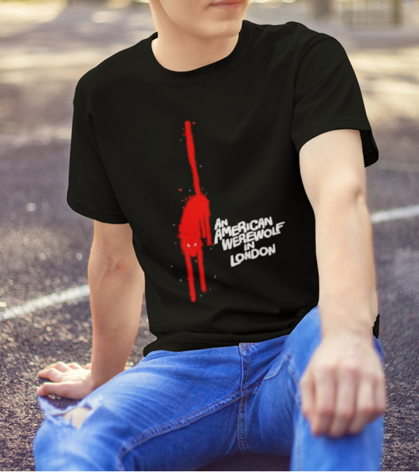 An American Werewolf In London Retro Horror Movie Red Cat T-Shirt