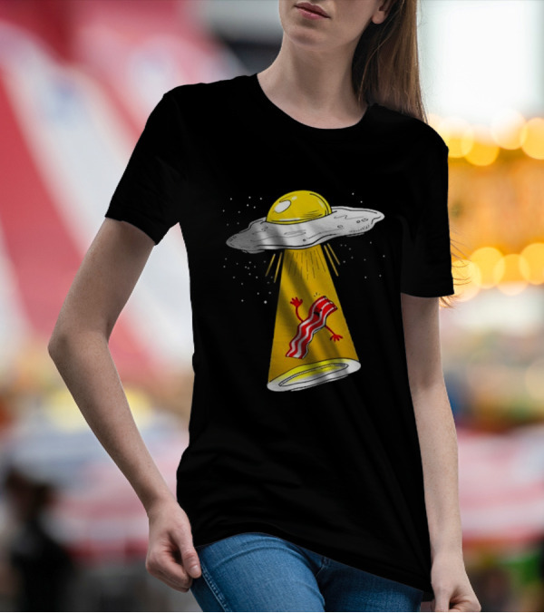 Dave Danna Wonder Nation Alien UFO Egg Abduction Breakfast T-Shirt