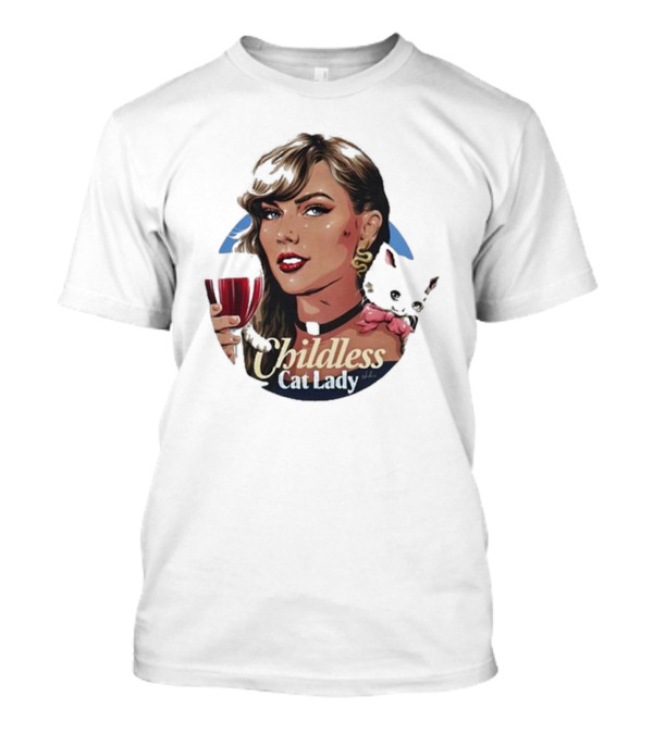 James Hillier Childless Cat Lady Retro Pin-Up T-Shirt