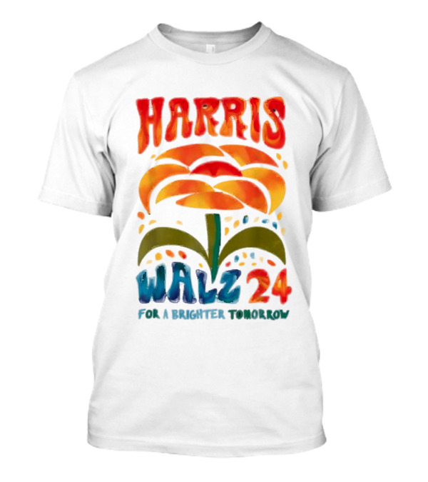 Harris Walz 24 For A Brighter Tomorrow Flower T-Shirt
