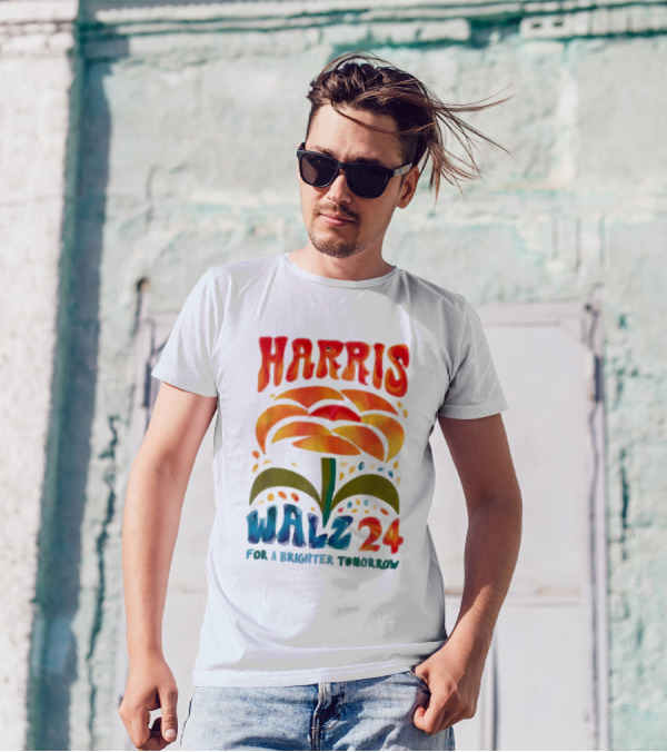 Harris Walz 24 For A Brighter Tomorrow Flower T-Shirt