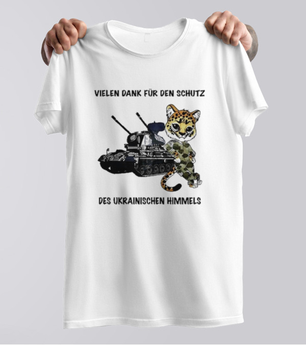 Vielen Dank Für Den Schutz Des Ukrainischen Himmels Panzer Leopard Camo T-Shirt