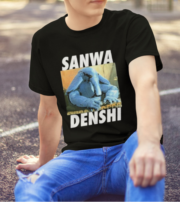 SANWA DENSHI Blue Elephant Playing Keyboards T-Shirt