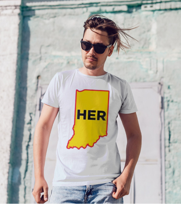 HER Indiana Outline Dave Portnoy 22 T-Shirt