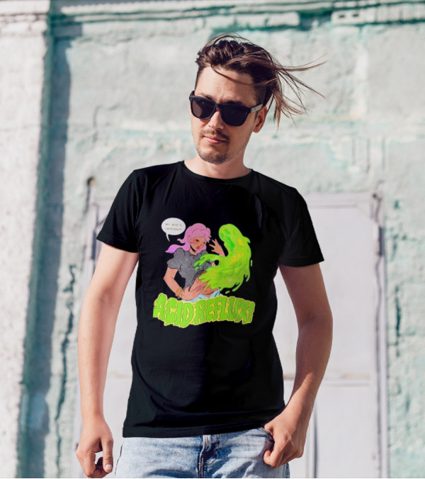 Acid Reflux Wh What Is Happening Comic Style Green Monster T-Shirt