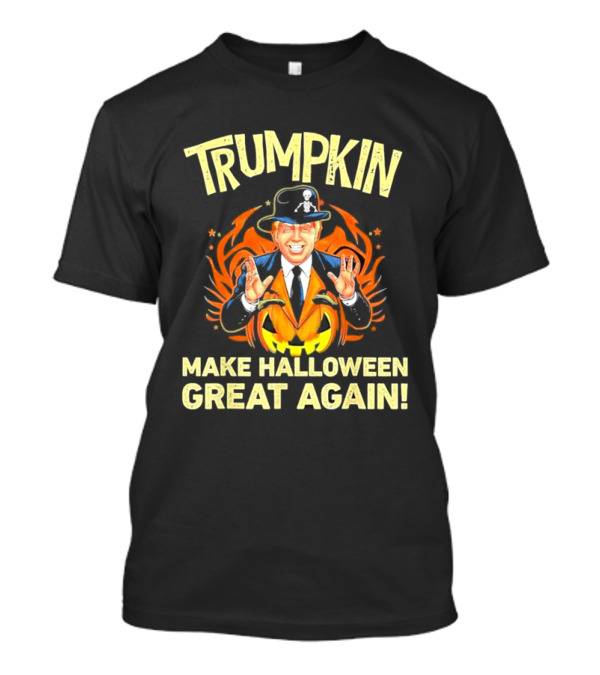 Trumpkin Make Halloween Great Again 2024 Pumpkin Hat Stars Hands Suit T-Shirt