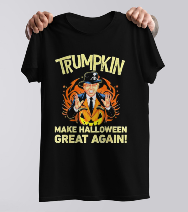 Trumpkin Make Halloween Great Again 2024 Pumpkin Hat Stars Hands Suit T-Shirt
