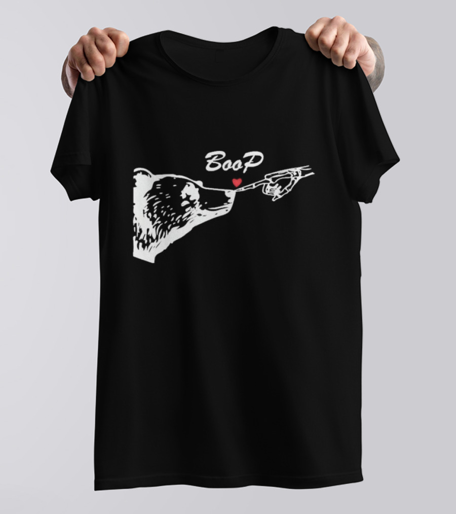 Bear Skeleton Boop Bear Halloween With Heart Touch Boop T-Shirt