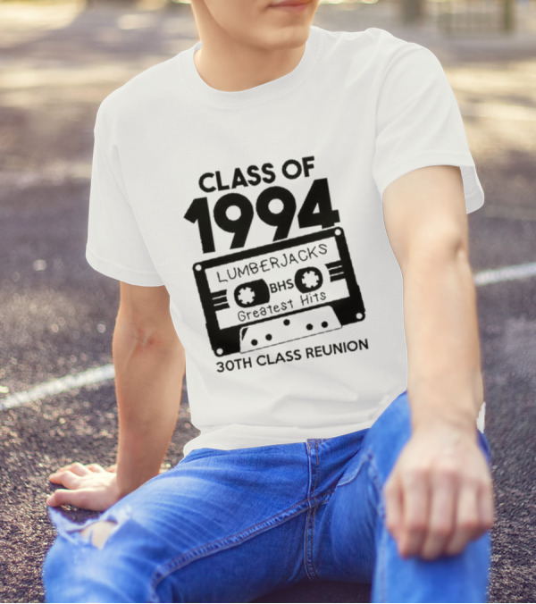 Class Of 1994 Lumberjacks BHS Greatest Hits 30th Class Reunion Cassette Tape T-Shirt