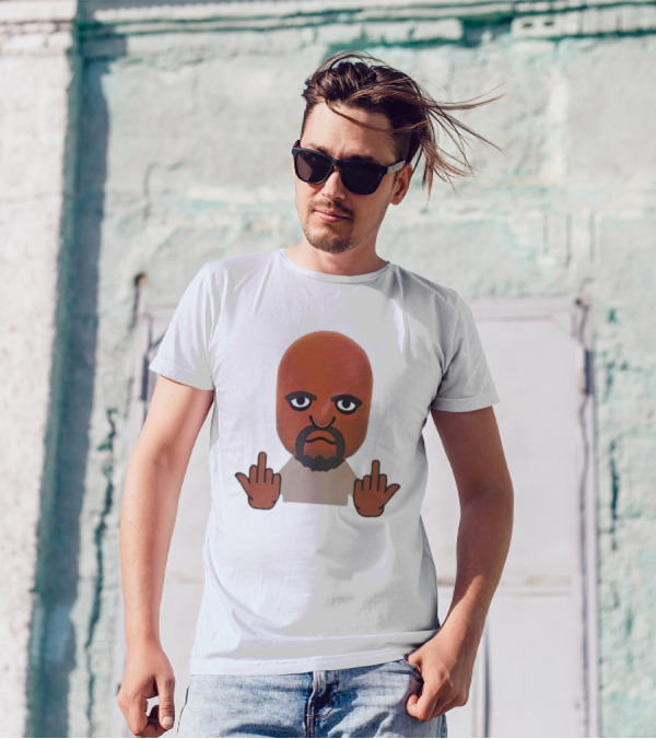 Mii Character Middle Finger Gesture Mood T-Shirt