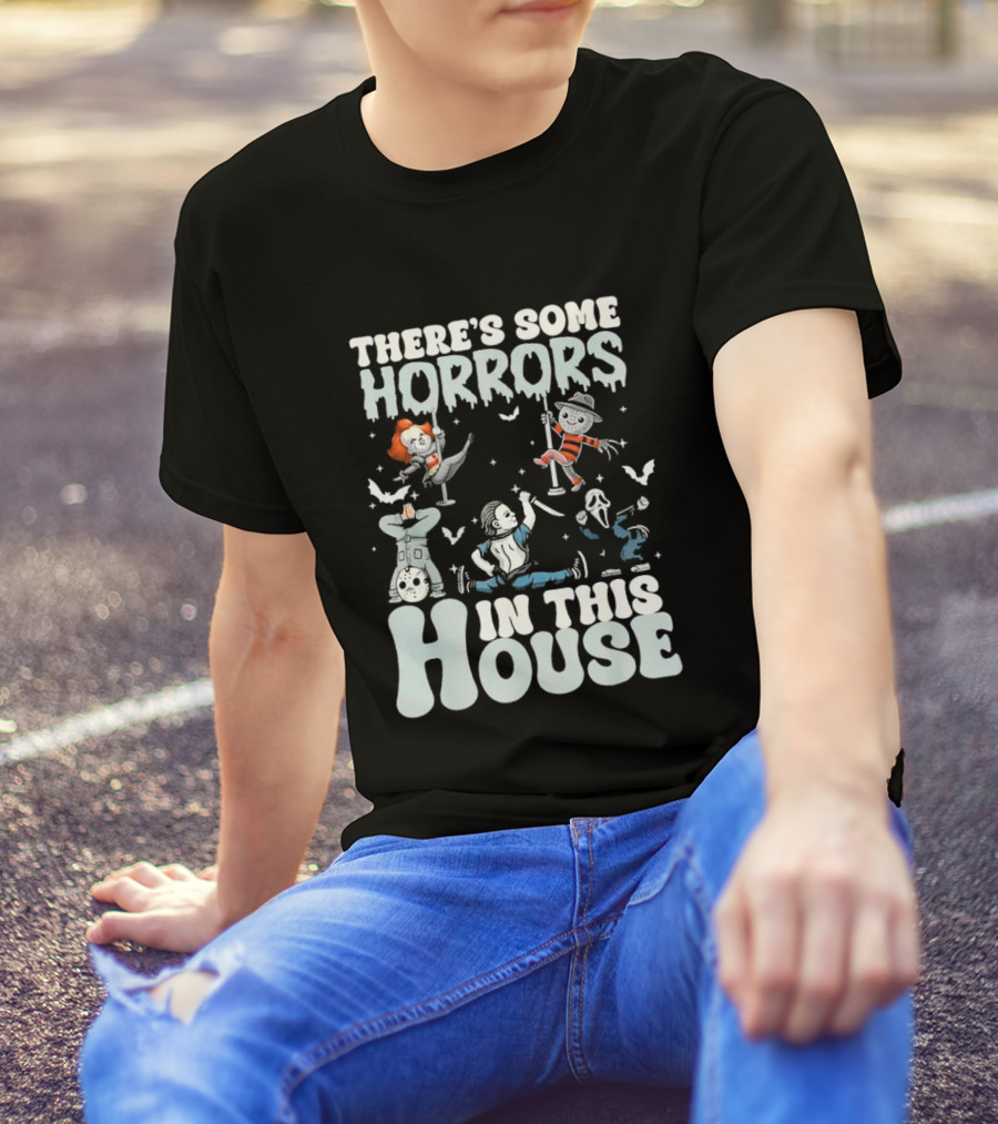 There’s Some Horrors In This House Halloween 2024 Horror Icons T-Shirt