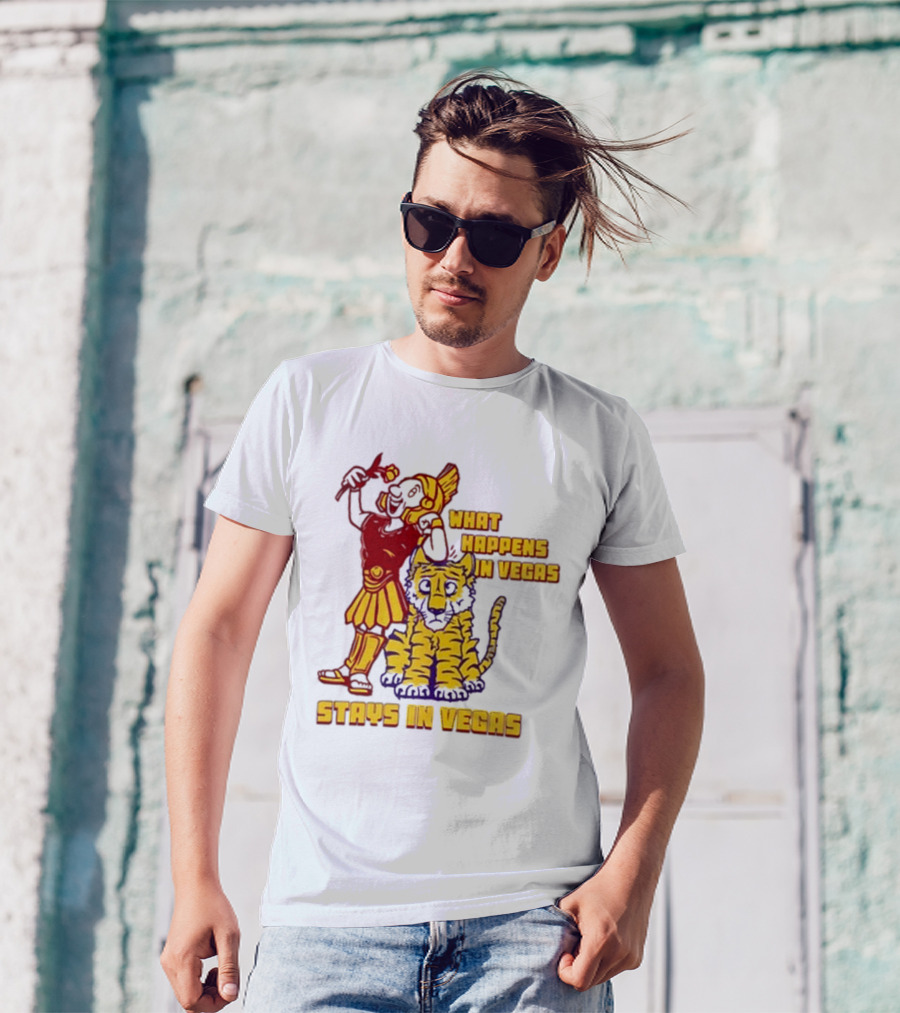 What Happens In Vegas Stays In Vegas Roman Gladiator Tiger T-Shirt
