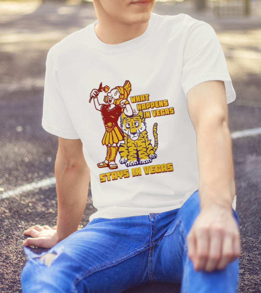 What Happens In Vegas Stays In Vegas Roman Gladiator Tiger T-Shirt