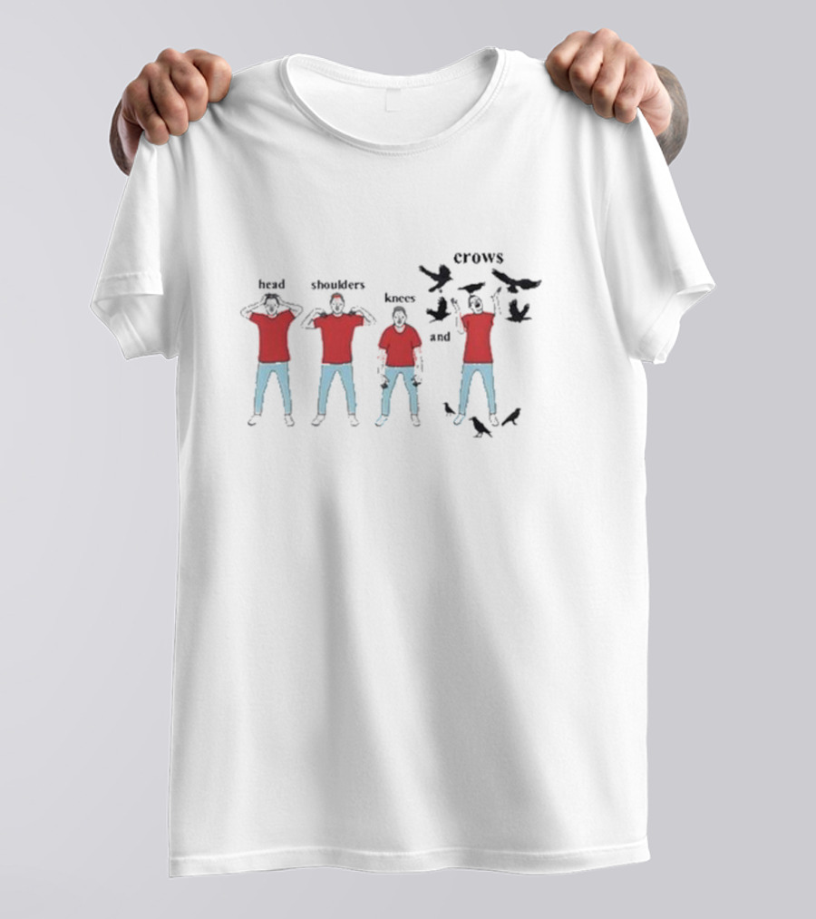Heads Shoulders Knees And Crows Silhouette Dance Moves And Flying Birds T-Shirt