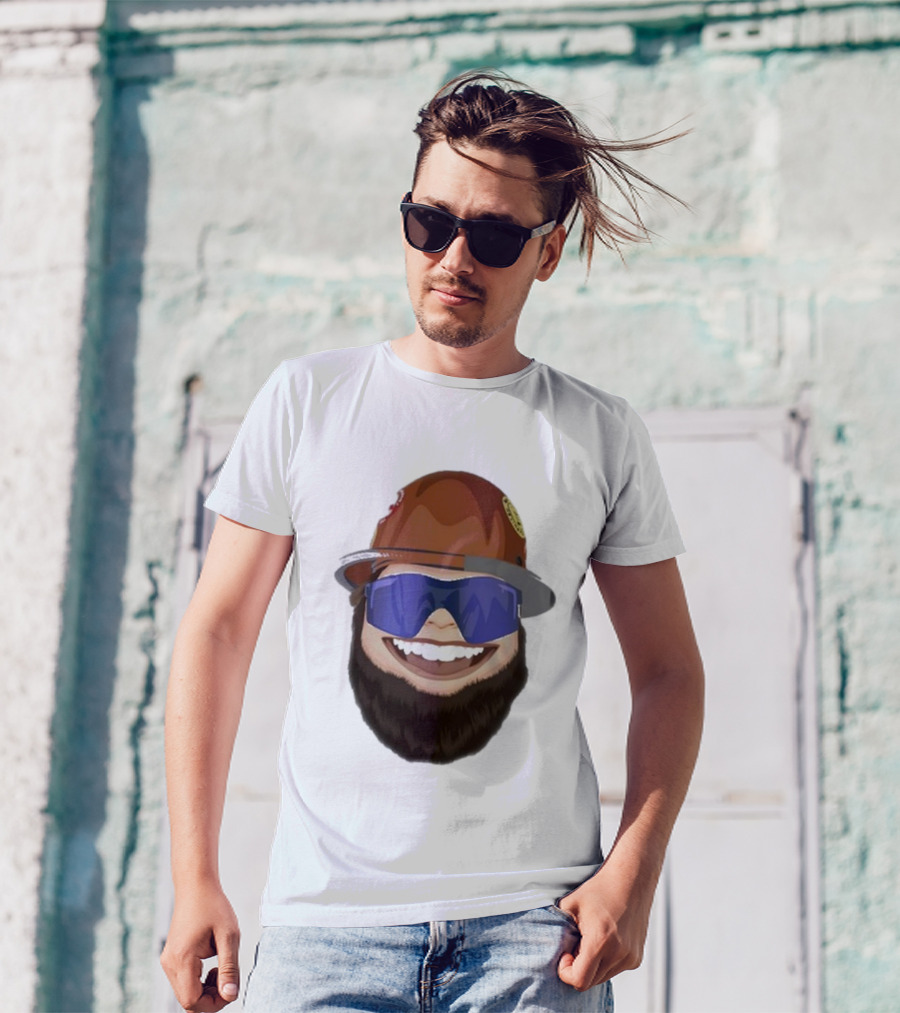 Ricky And The Boss Bearded Smiling Face With Sunglasses And Hard Hat T-Shirt