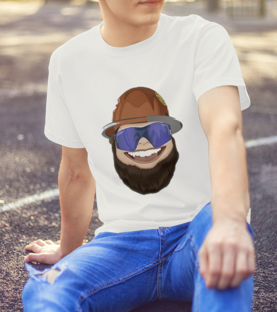 Ricky And The Boss Bearded Smiling Face With Sunglasses And Hard Hat T-Shirt