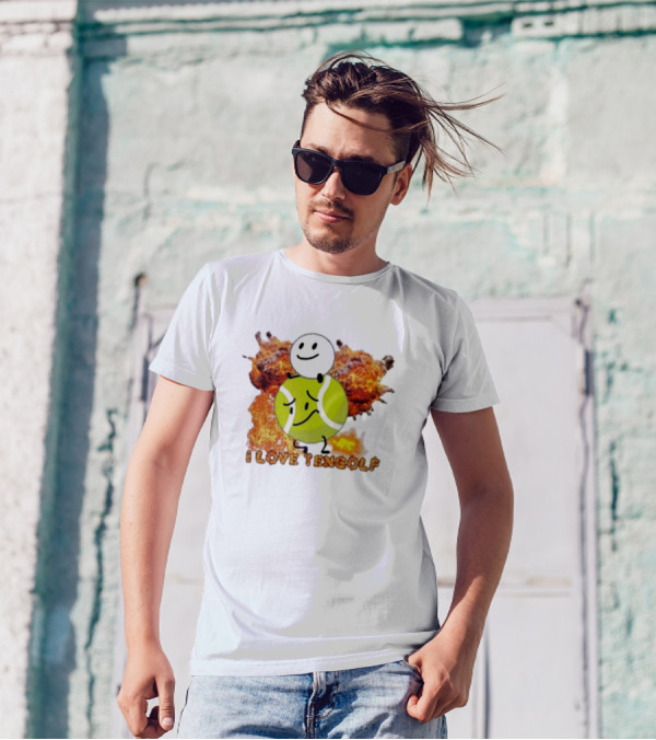 Frat Boy Genius I Love Tengolf Tennis Golf Fusion With Explosive Background T-Shirt