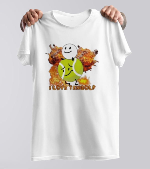 Frat Boy Genius I Love Tengolf Tennis Golf Fusion With Explosive Background T-Shirt