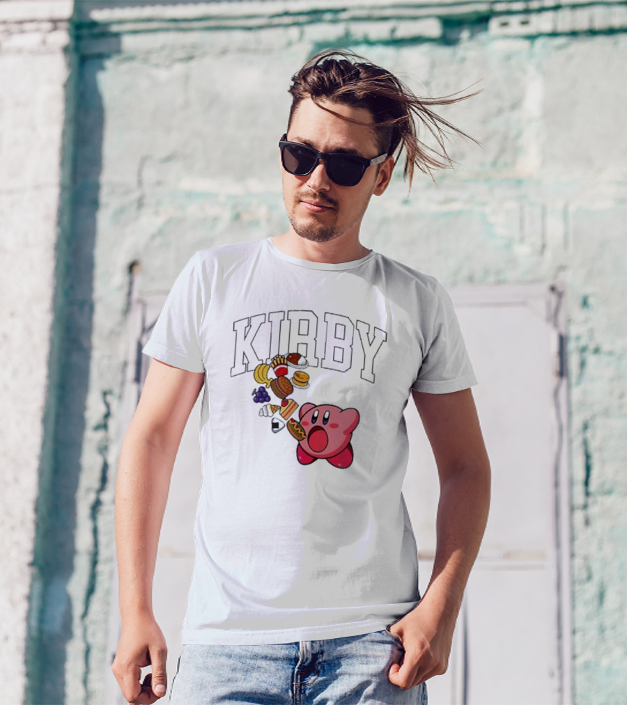 Kirby Eating Burgers And Food Explosion T-Shirt