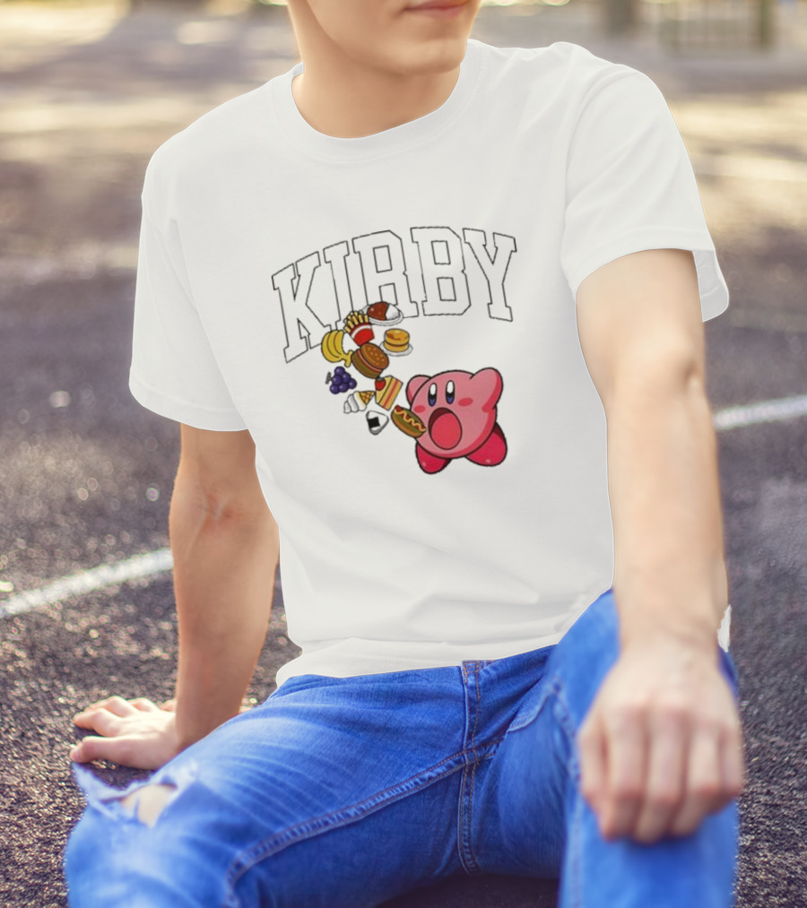 Kirby Eating Burgers And Food Explosion T-Shirt