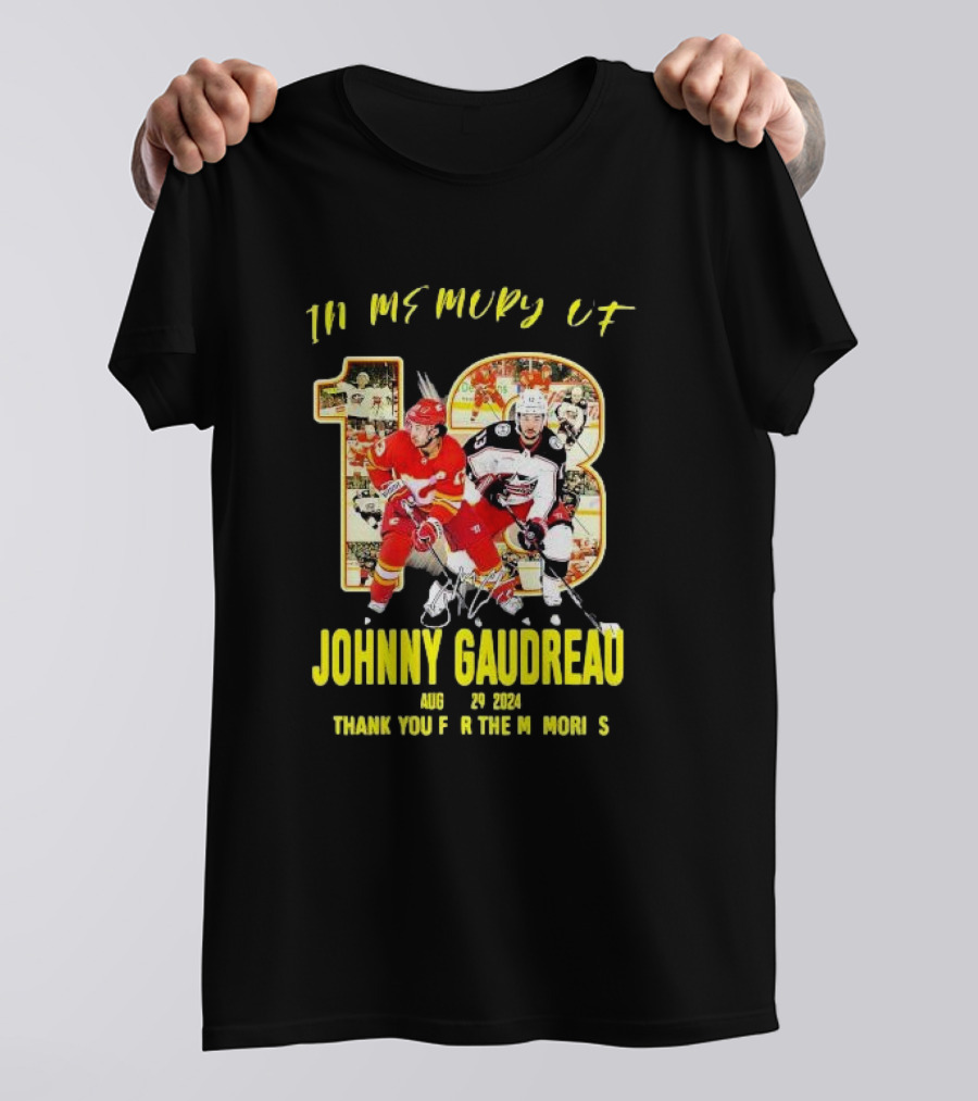 Johnny Gaudreau 13 In Memory Thank You For The Memories Aug 29 T-Shirt