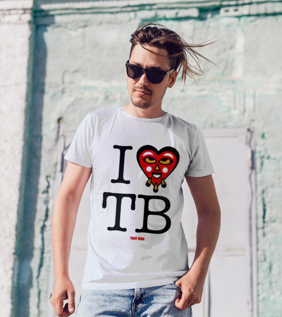 I Love TB Tout Bien Heart Face T-Shirt