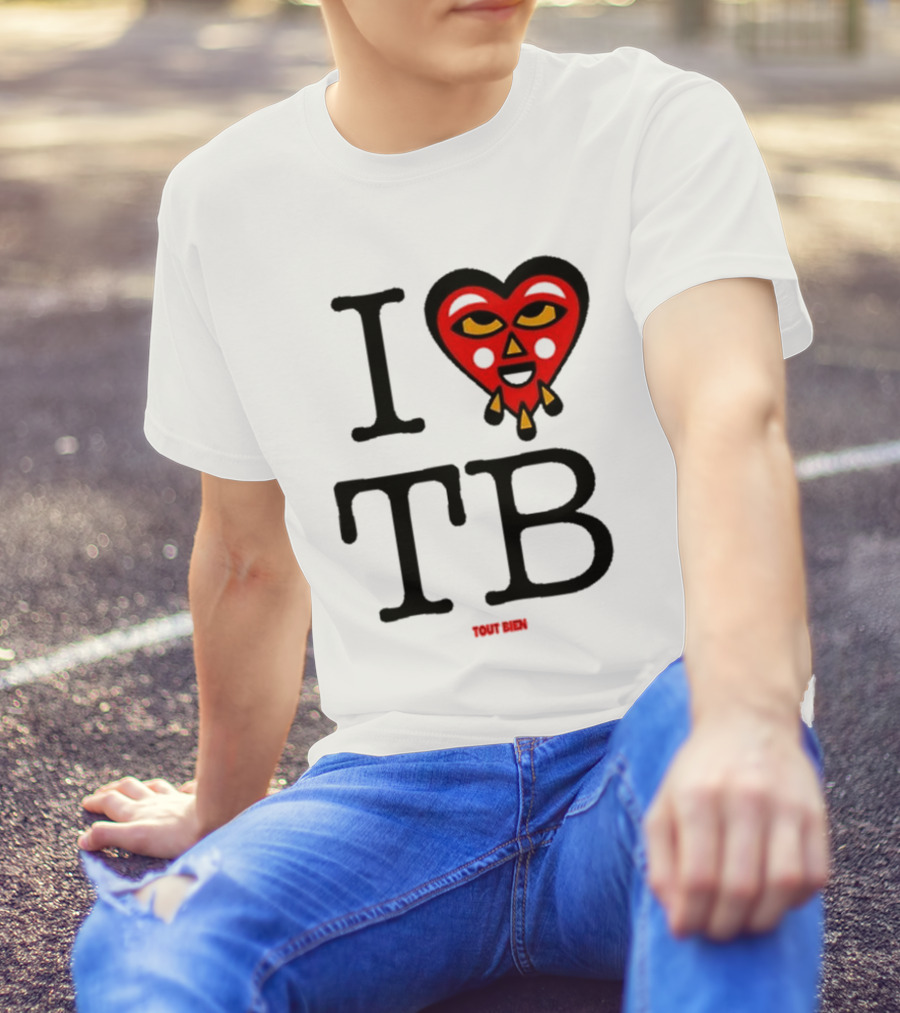 I Love TB Tout Bien Heart Face T-Shirt