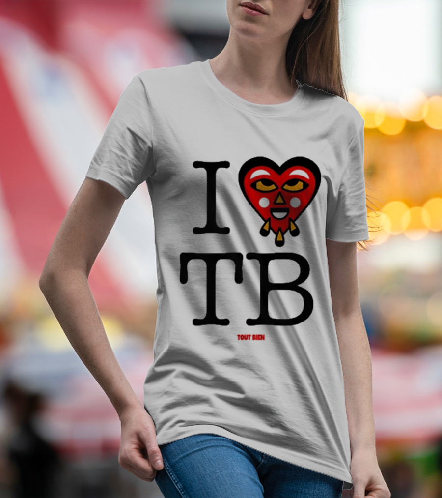 I Love TB Tout Bien Heart Face T-Shirt