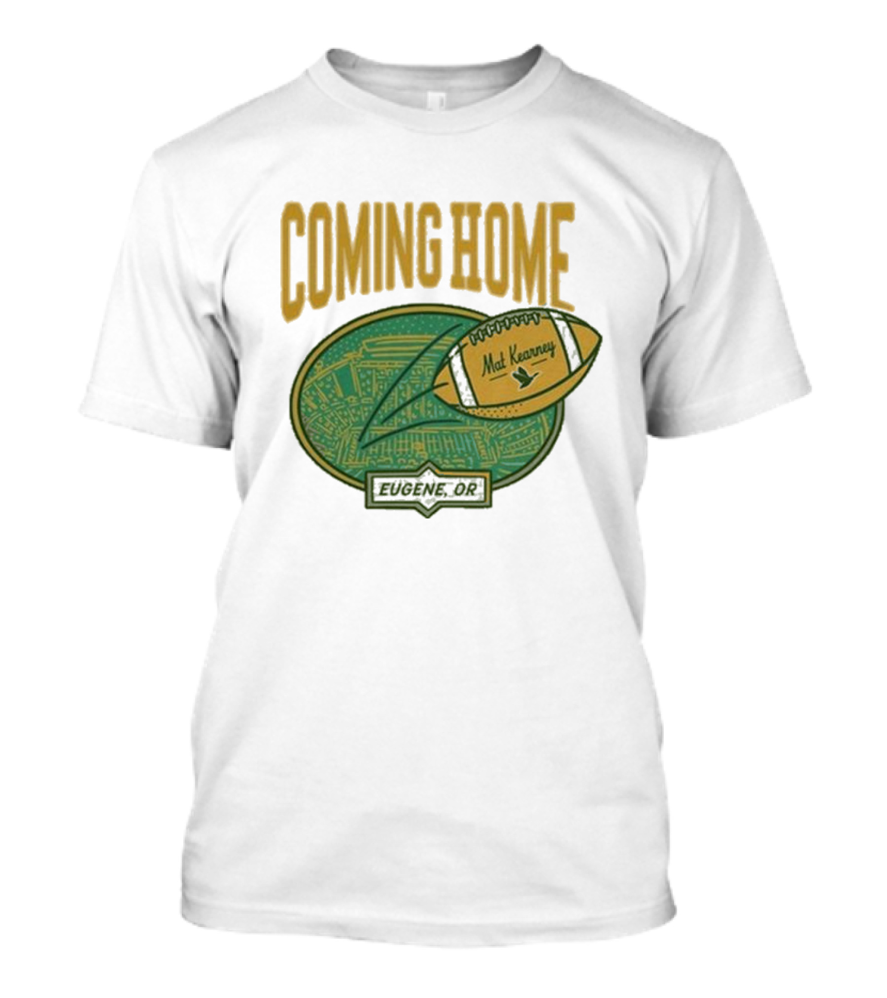 Mat Kearney Coming Home Football Eugene OR Map T-Shirt
