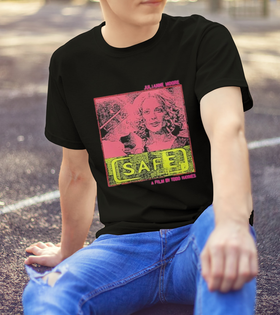 Julianne Moore Safe A Film By Todd Haynes Vintage Pink And Yellow Movie T-Shirt