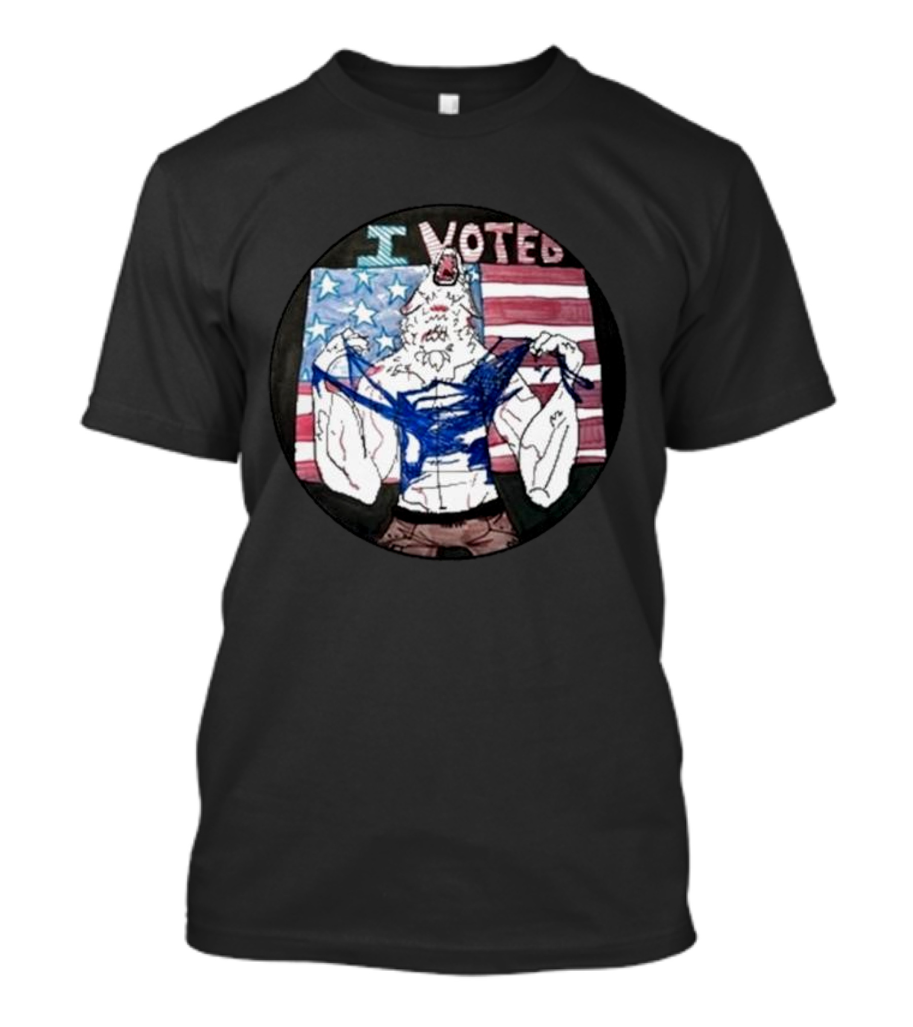 I Voted American Flag Michigan Sticker T-Shirt