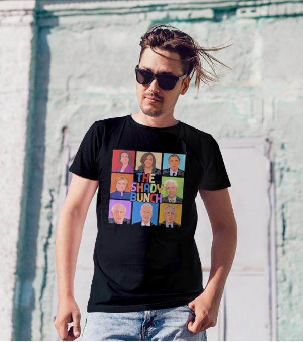 Untamedusa Store The Shady Bunch Political Portraits Face Grid T-Shirt