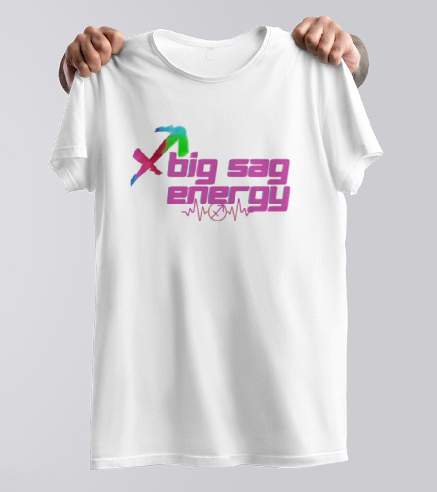 Bronxology Sagittarius Arrow Big Sag Energy With Heartbeat T-Shirt