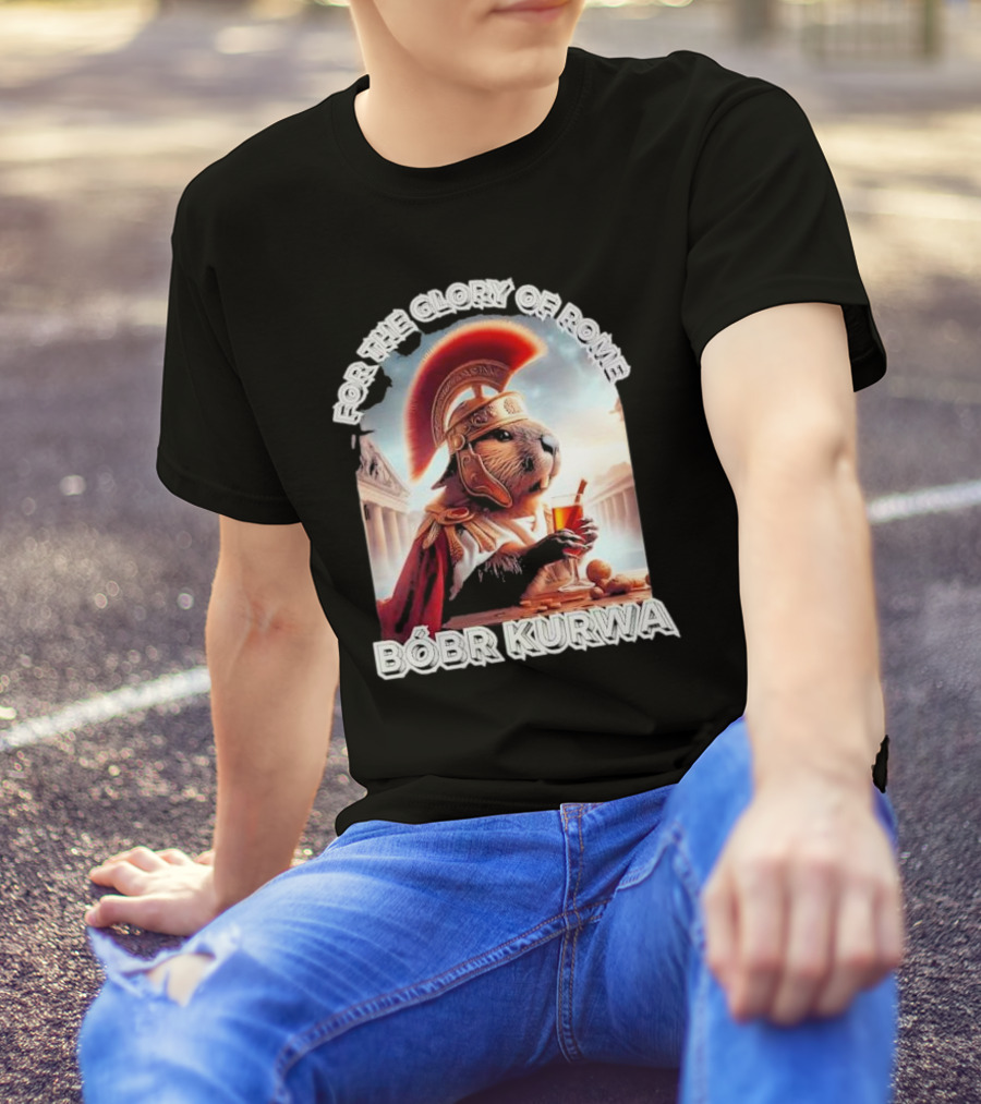 For The Glory Of Rome Bóbr Kurwa Roman Helmet Drink T-Shirt